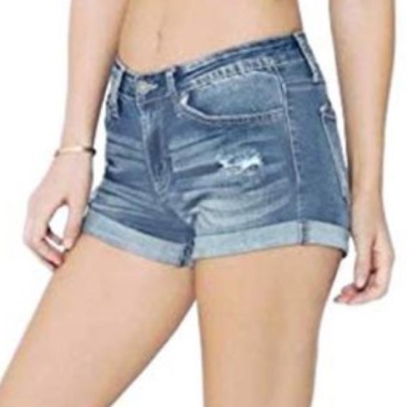Like new KanCan distressed cuffed jean shorts 27 - Picture 1 of 7